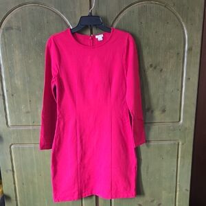 J. Crew Womens Dress Red Size 8 EUC long sleeves